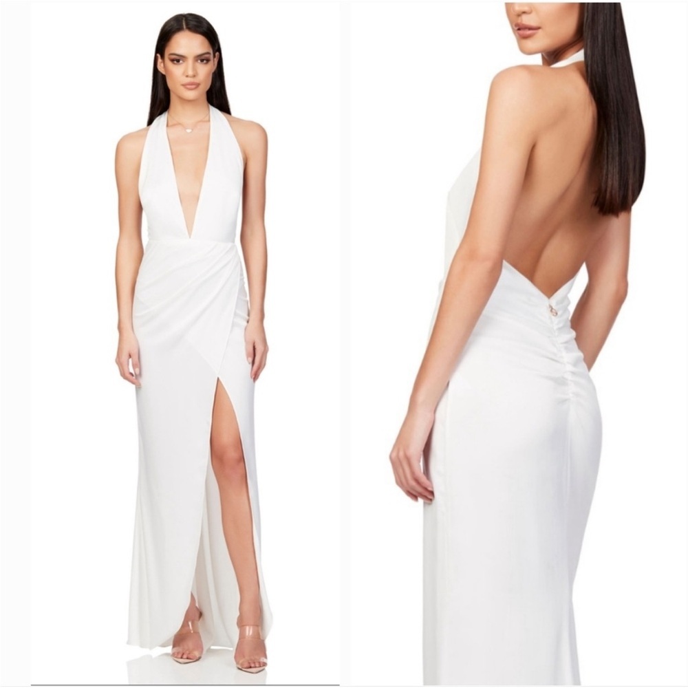 NWT Nookie Stella Satin Plunge Gown Size Large